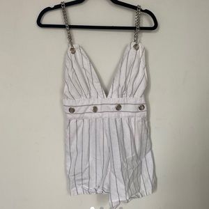 Pinstripe Chain Romper
